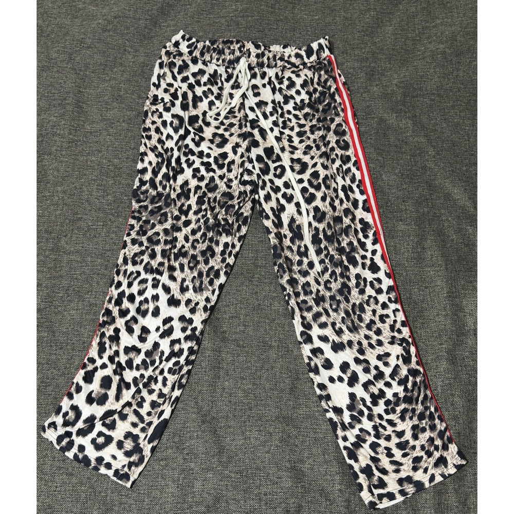 Unbranded Womens XL Pants Leopard Print Side Stripe Lounge Pajama
